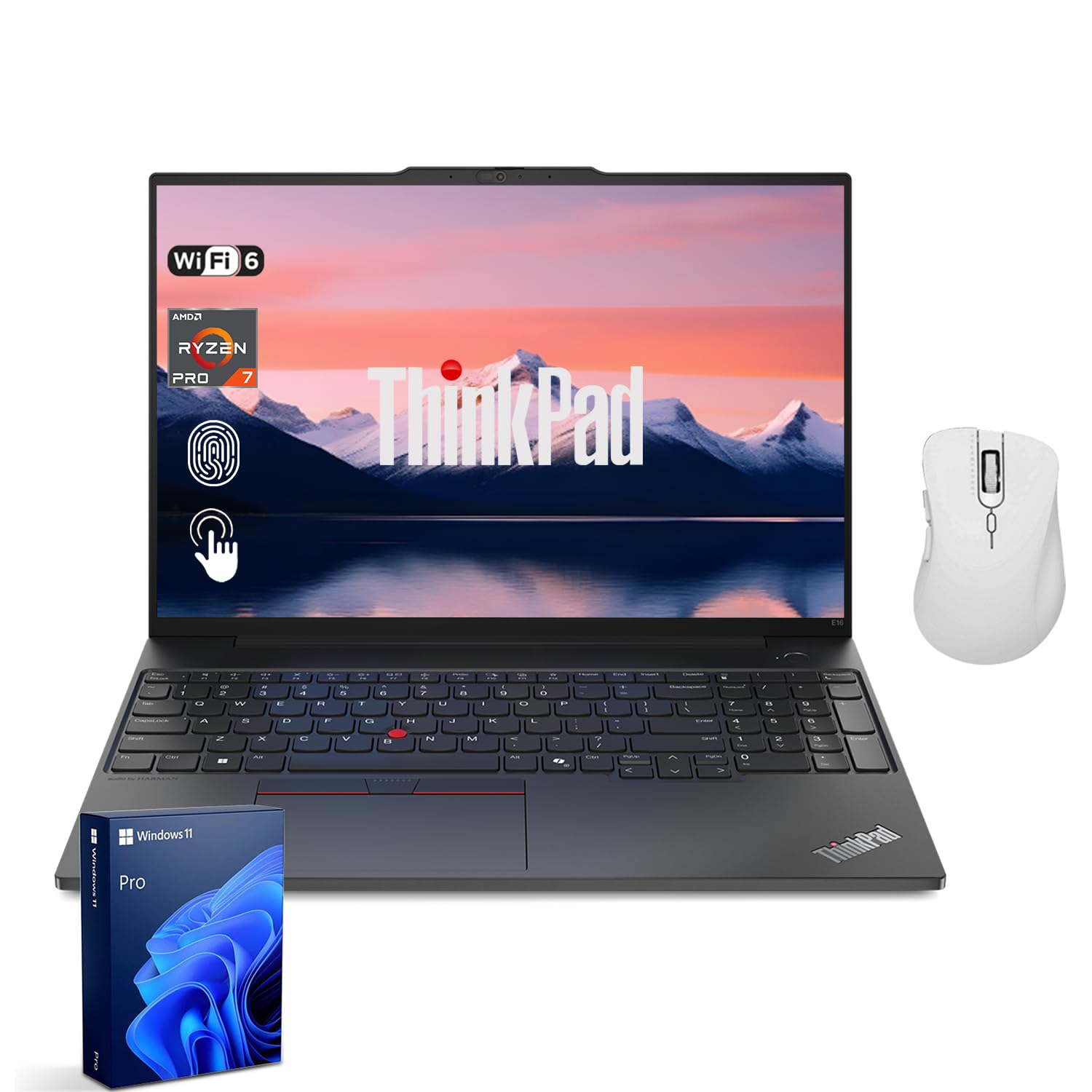 Lenovo ThinkPad E16, 16" FHD+ Touchscreen, AMD Ryzen 7 7735U, 32GB DDR5, 1TB SSD, HDMI, Fingerprint, Backlit KB, Webcam, Type-C, Wi-Fi 6, Windows 11