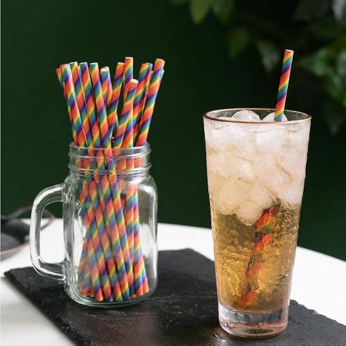 Miniatura 4 de 200 popotes de papel arcoíris, pajitas de orgullo para fiestas temáticas gay de arcoíris, cumpleaños, boda, suministros de fiesta de aniversario