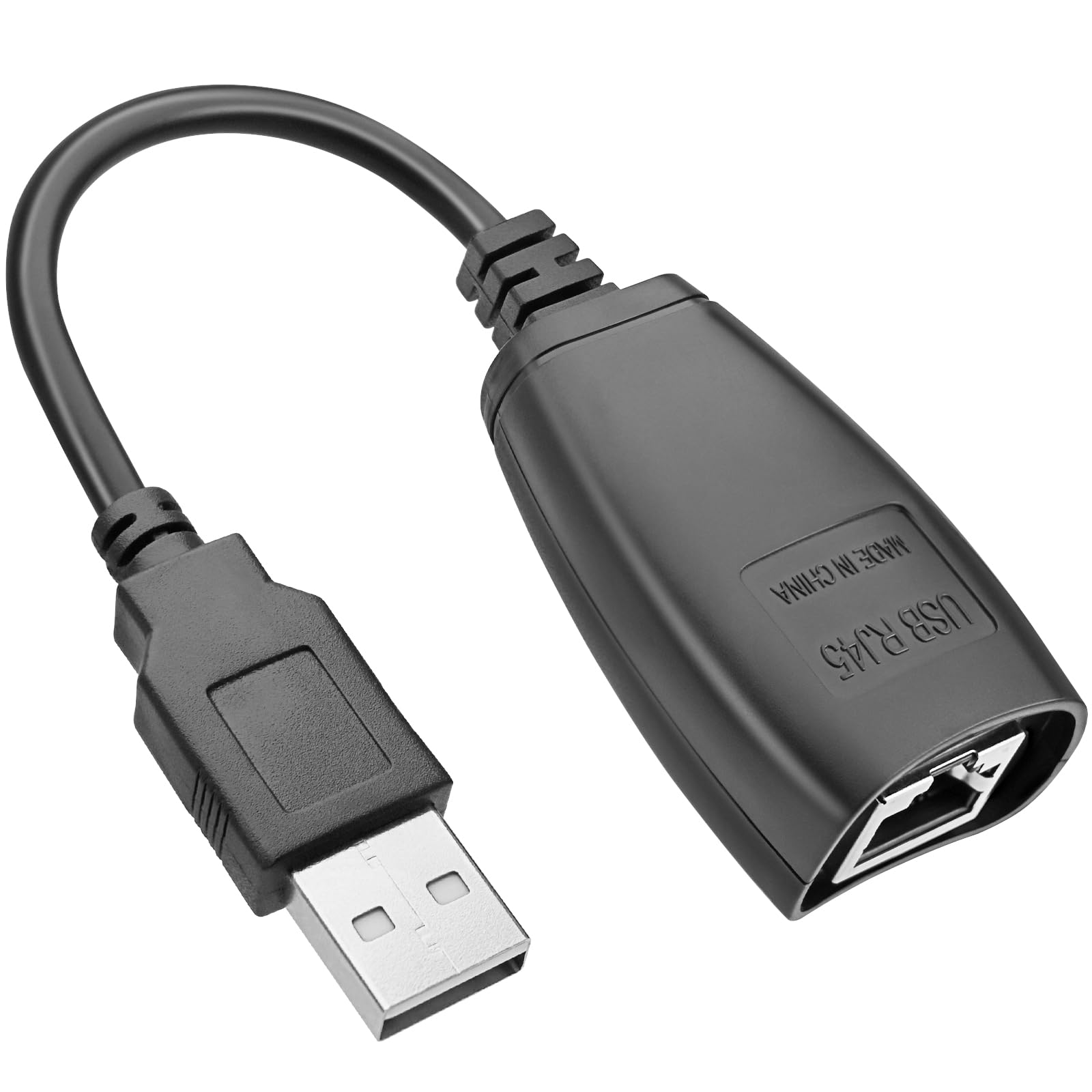 BERANMEY USB RJ45 Extension Adapter, 2 Pairs USB RJ45 Extender Over Cat5/Cat5e/Cat6 Cable Extension Cord Connector Up to 150ft Length