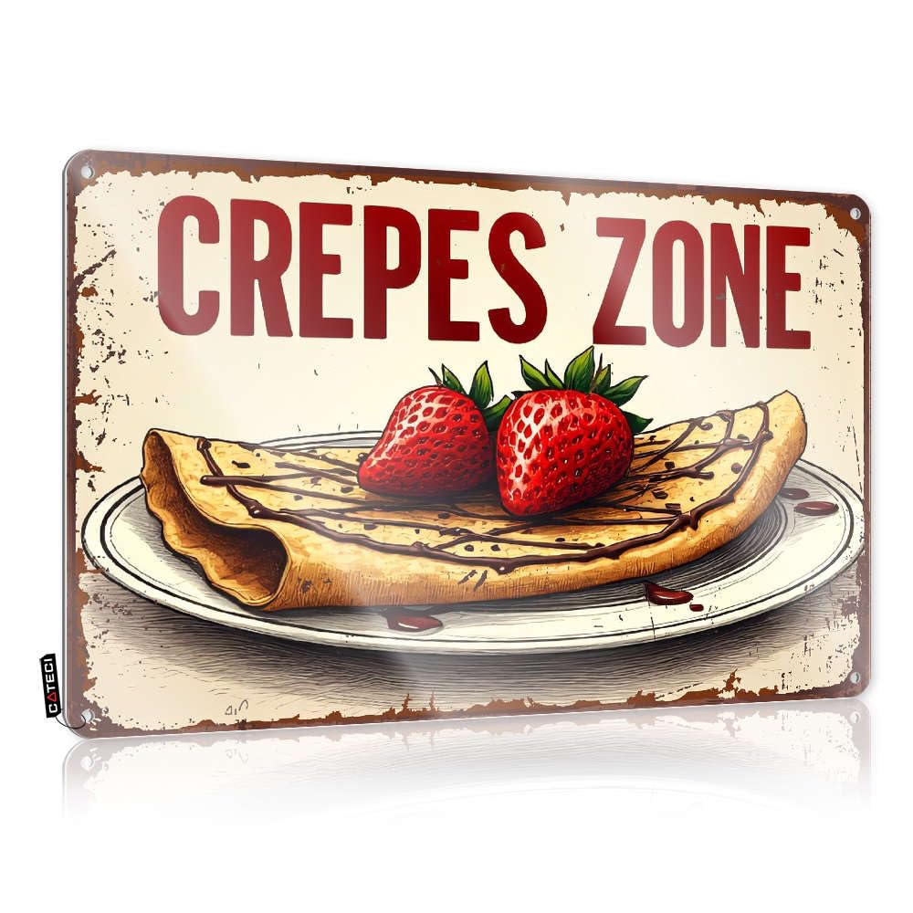 College Dorm Decor Funny Crepes Zone - Sweet Delights! Tin Sign Garden Flag Accessories Decor For Man Cave(30X40CM)