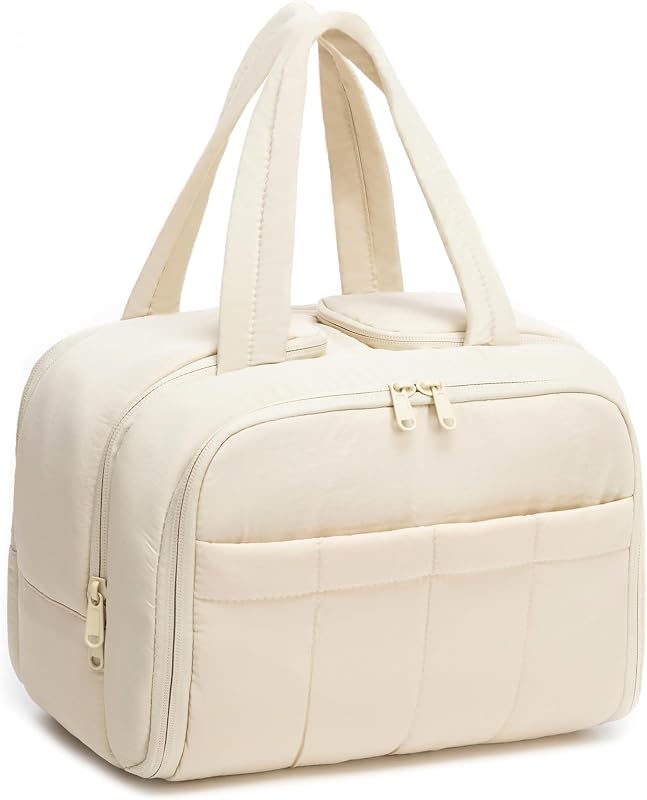 Necessaire de viagem Urbanstand, grande, abertura ampla, bege