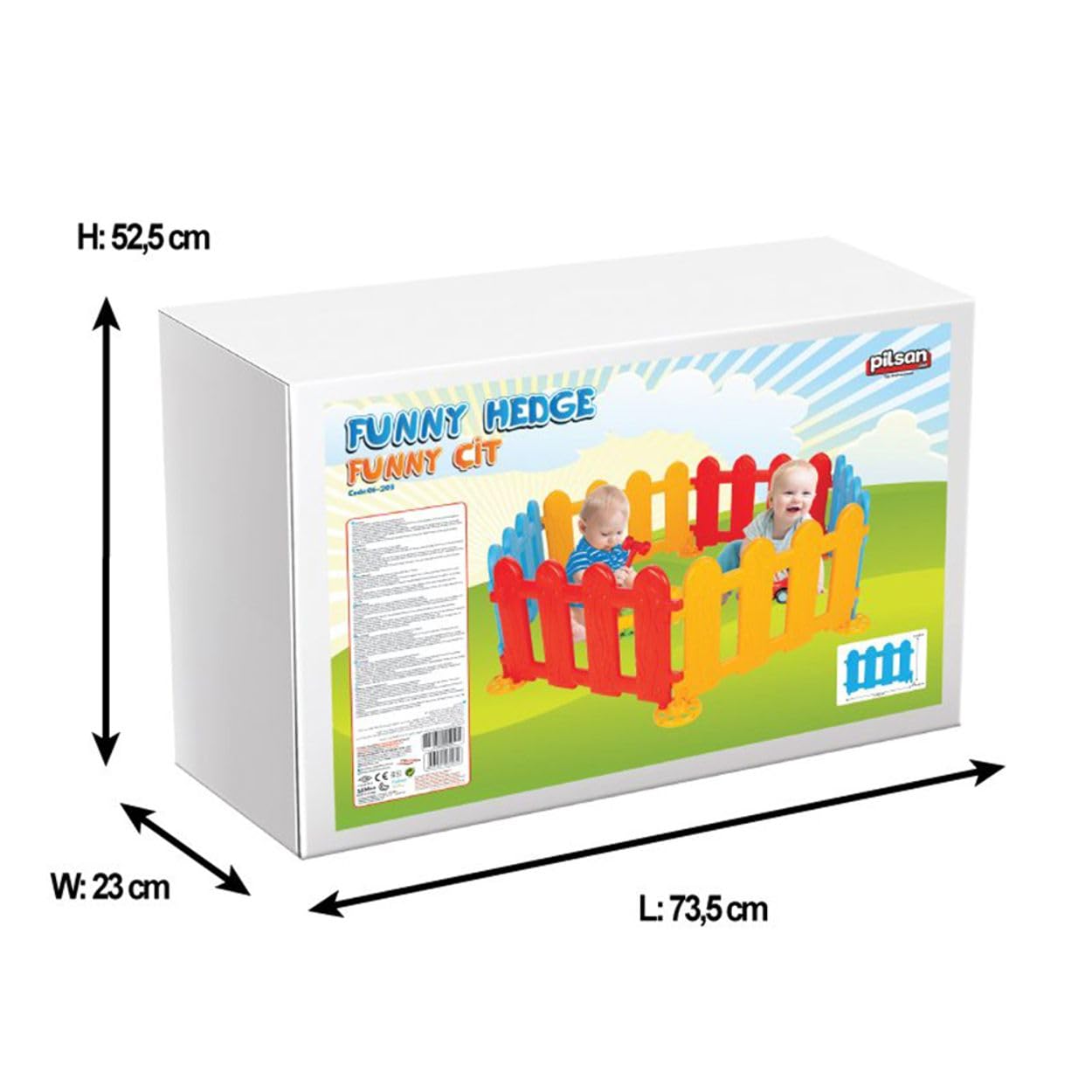 PILSAN Recinzione Gioco, Recinzione in plastica, Box 06203, 6 Elementi 72,5 x 51,5 x 51,5 x 3,8 cm