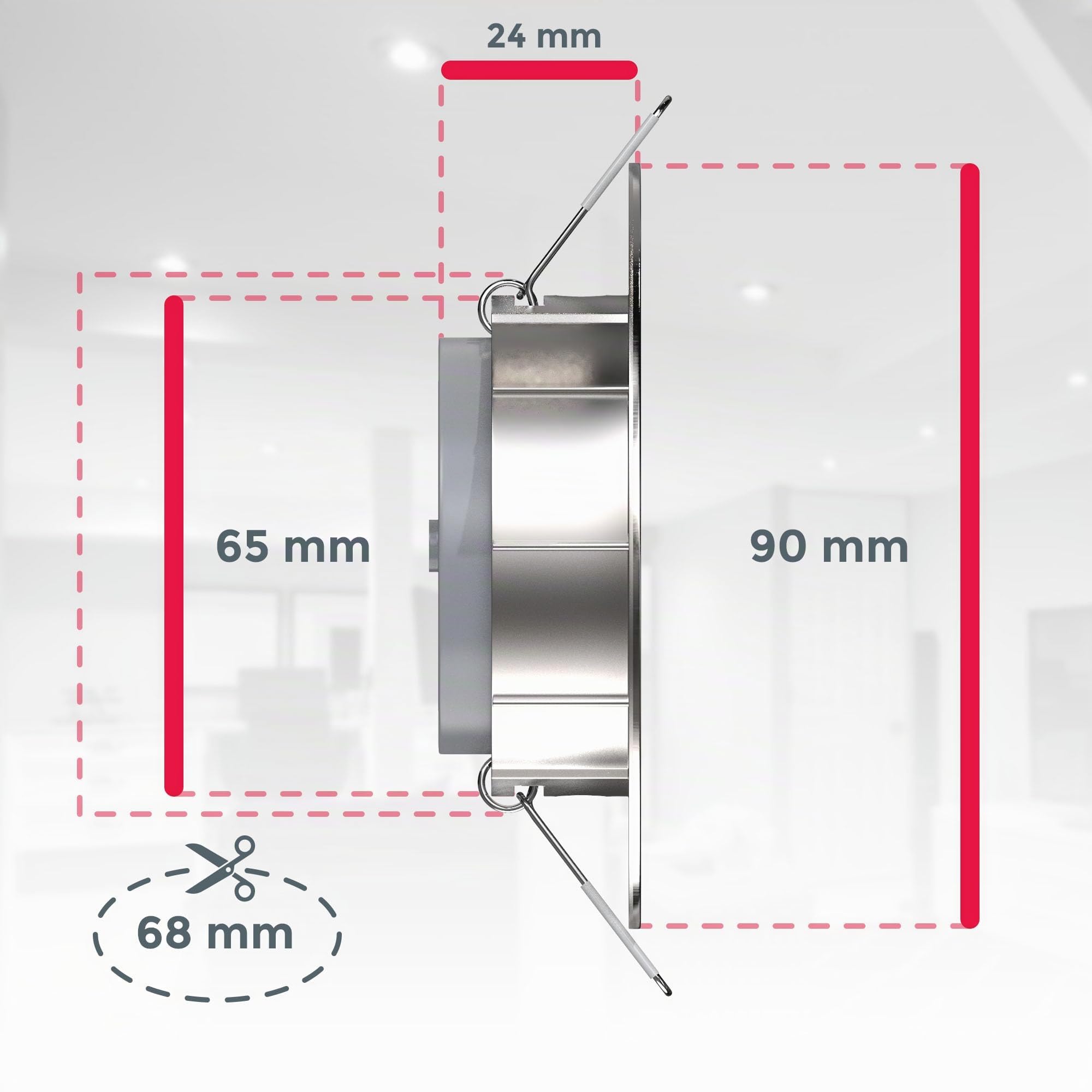 B.K.Licht - Set di 12 faretti LED da incasso 230V orientabili, piatti, luce bianca calda, faretti incasso, faretti led interno incasso, faretto led incasso, 90 x 24 mm, nichel opaco