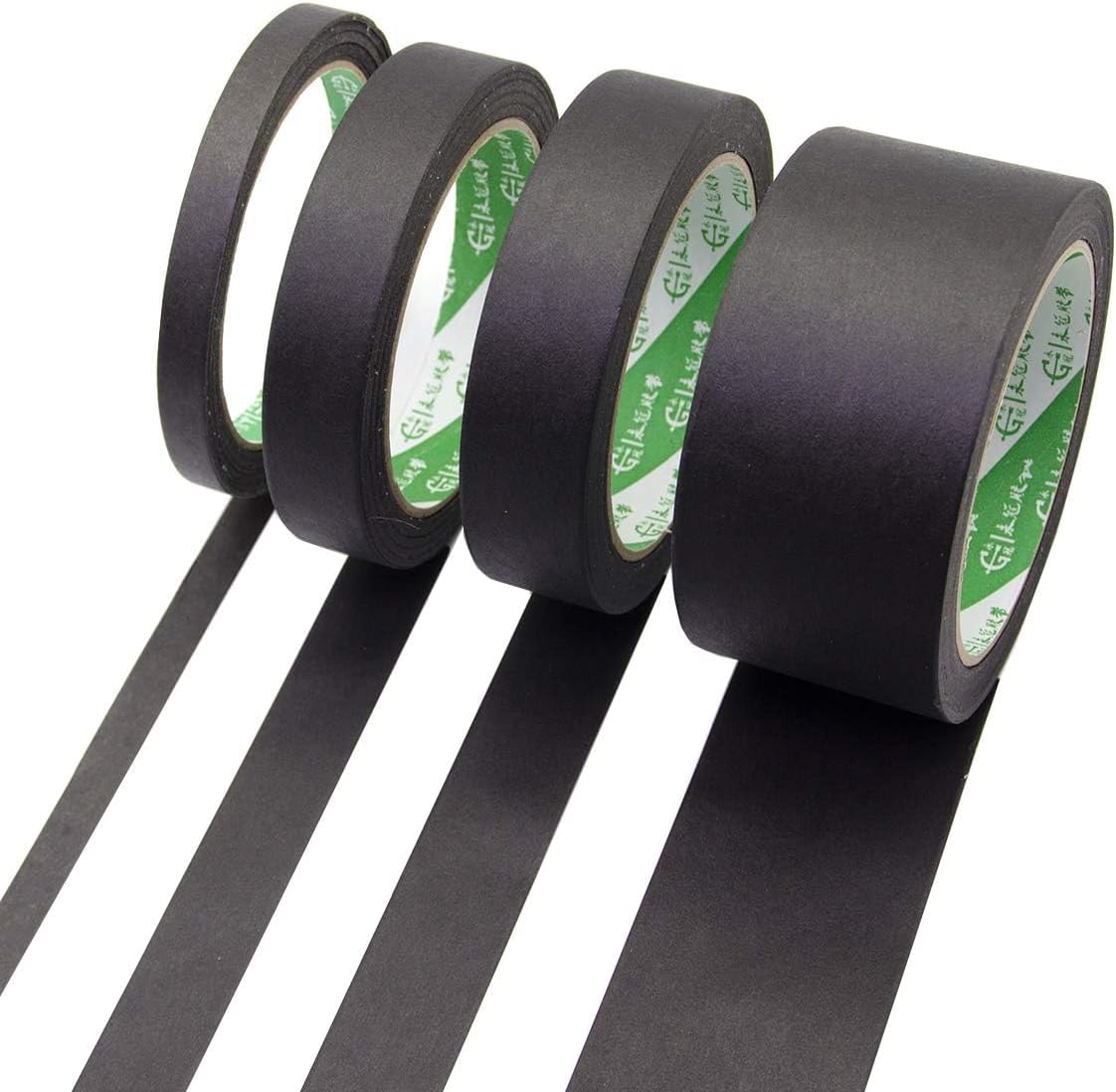 Black Masking Tape Painters Tape 1 1/2 3/4 2 inch 27 Yards 4 Rolls