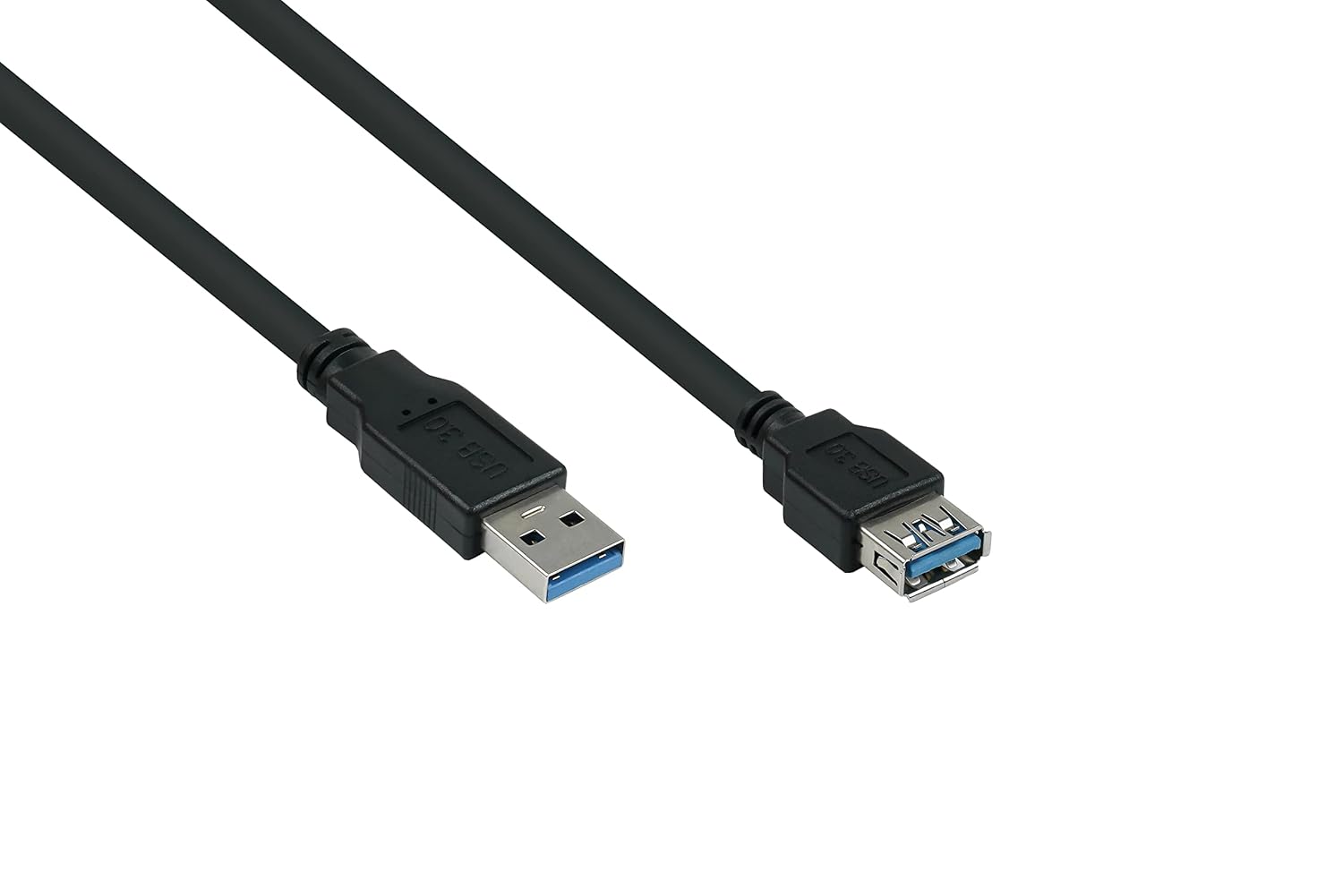 Kabelmeister Extension Cable USB 3.0 Male A to Female A, Premium, Data AWG28 / Power AWG24, UL, Copper, Black, 5 m