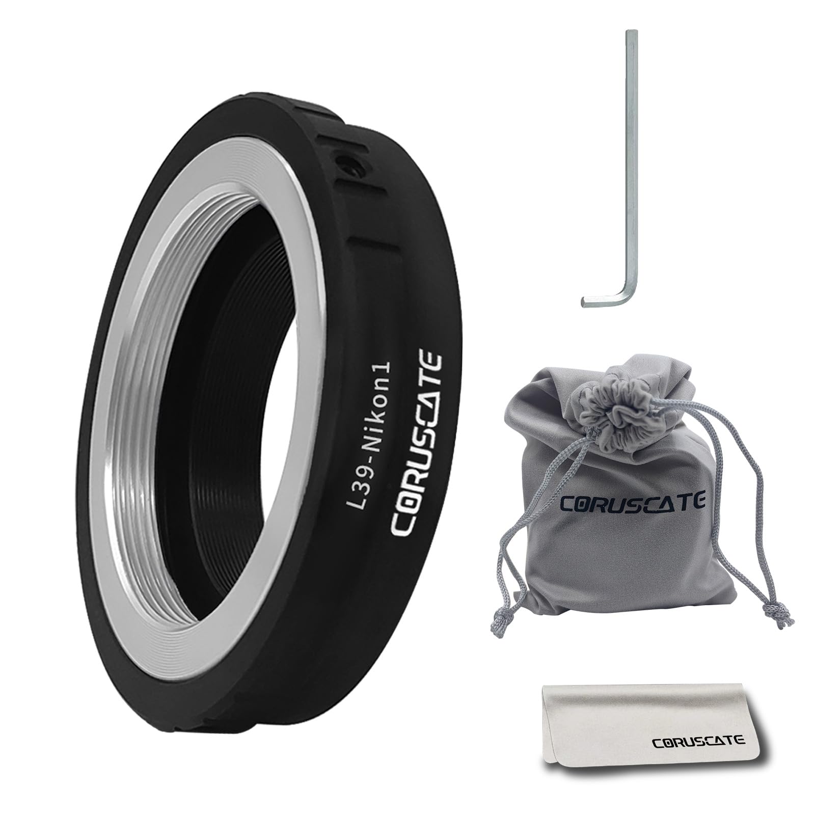 L39-N 1 Lens Adapter,Compatible LM M39 L39 LTM 39mm Lens to NiK 1 mirrorless Digital Cameras, Such as V1, J1, V2, J2, V3, J3, etc Camera+Lens Cleaning Cloth