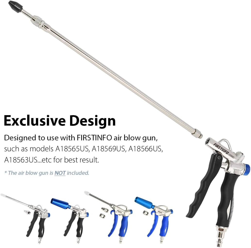 FIRSTINFO A18527D Length Extendable Adjustable Air Flow Nozzle Length: 16.34-29.53 inch (415-750 mm) for FIRSTINFO 2-Way Air Duster Blow Gun