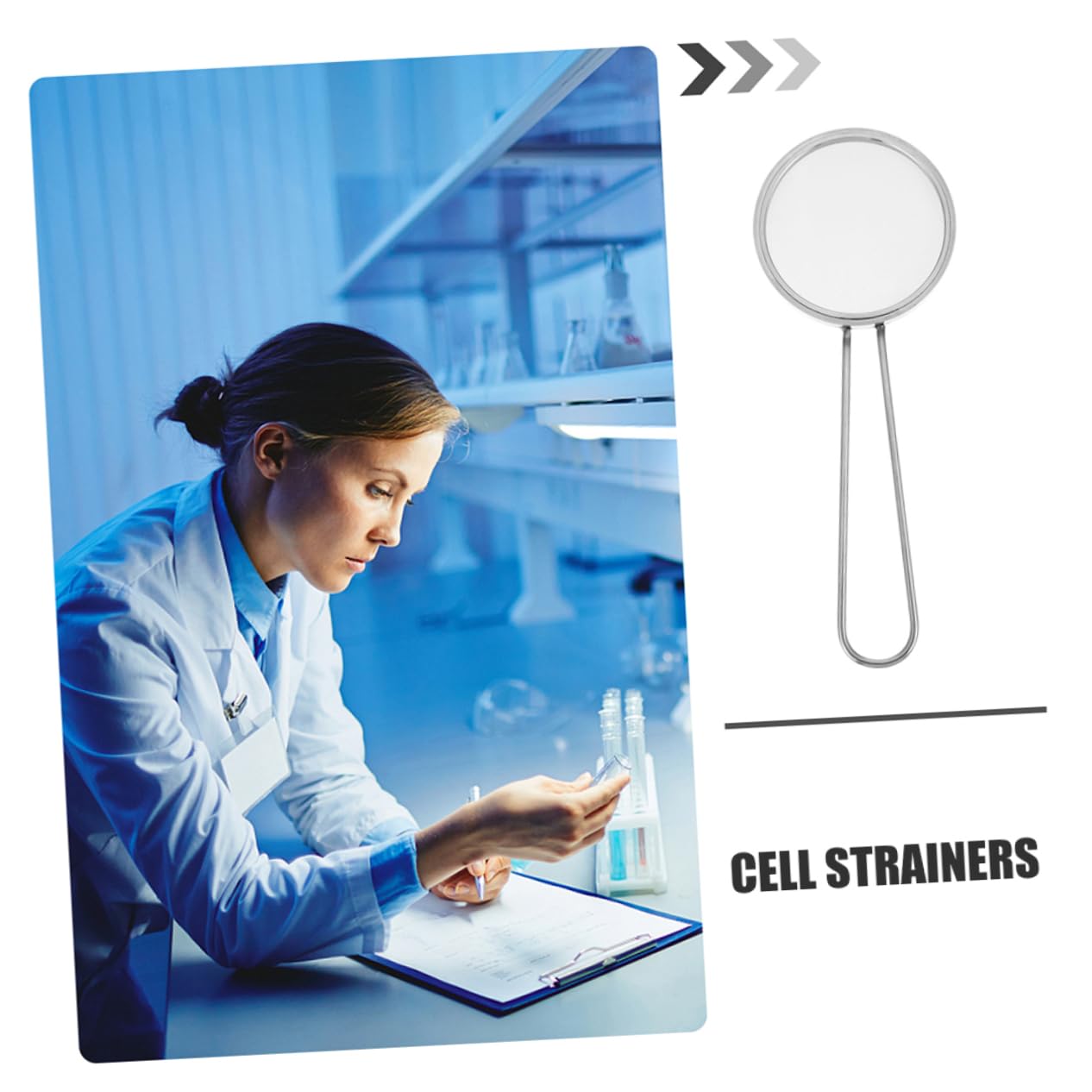 Gatuida Filtre Cellulaire En Acier Inoxydable 304 Poignée Basse, Crible De Laboratoire 250 Mesh, Outil De Filtration Cellulaire Pour Préparation Et Séparation En Expérimentation