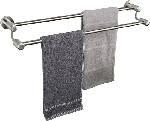 TocTen Toallero de baño doble  Toallero grueso de acero inoxidable SUS304 para baño, accesorios de baño, toallero doble resistente montado en la