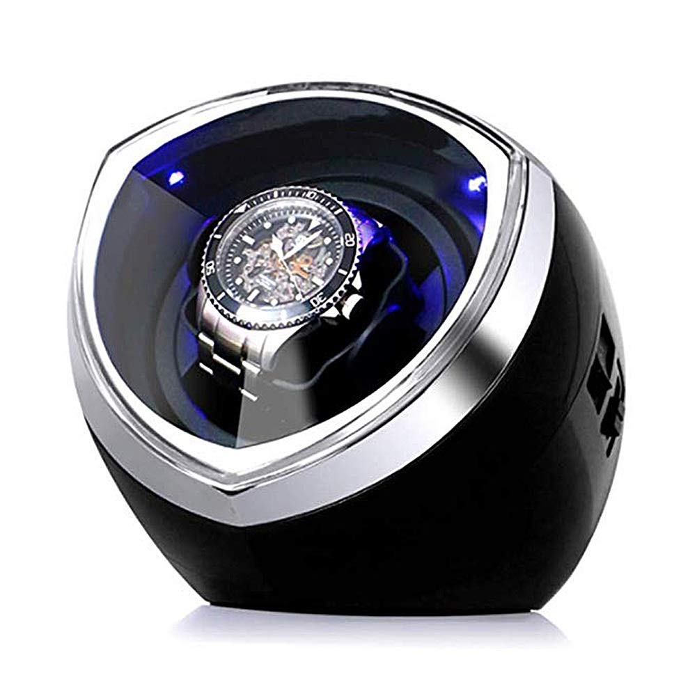 CGCSYZ Automatic Single Watch Winder with Japanese Silent Motor, 4 Rotary Mode, Suitable for Ladies and Men's Mechanical Watches,Black