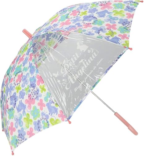 Amazon キッズ 1コマ透明 長傘 Lサイズ 水彩 青 ノーブランド品 傘 レインウェア 通販