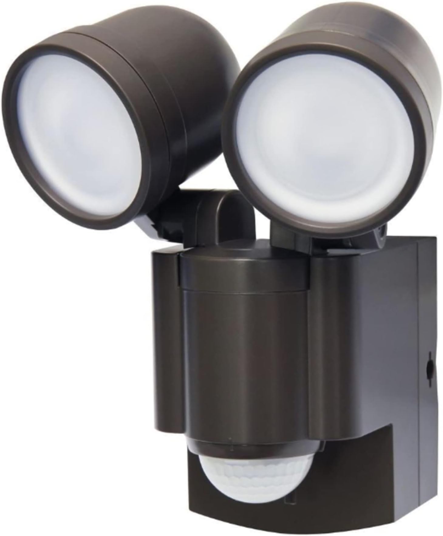 IQ America LB1403BZ Battery Operated LED Motion Security Sensor Flood Light 280 Lumens Eave Soffit or Wall Mount Indoor Outdoor Closet Shed Storage Attic Workshop Garage Safe Barbeque Light Bronze