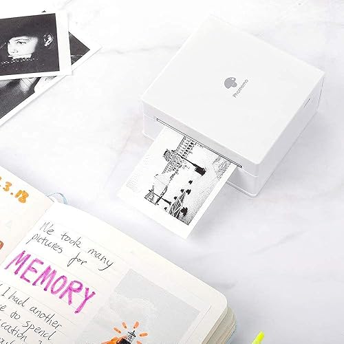 Miniatura 5 de Phomemo M02 Mini impresora móvil, impresora térmica Bluetooth con 3 rollos de papel adhesivo transparente, compatible con iOS + Android para diario