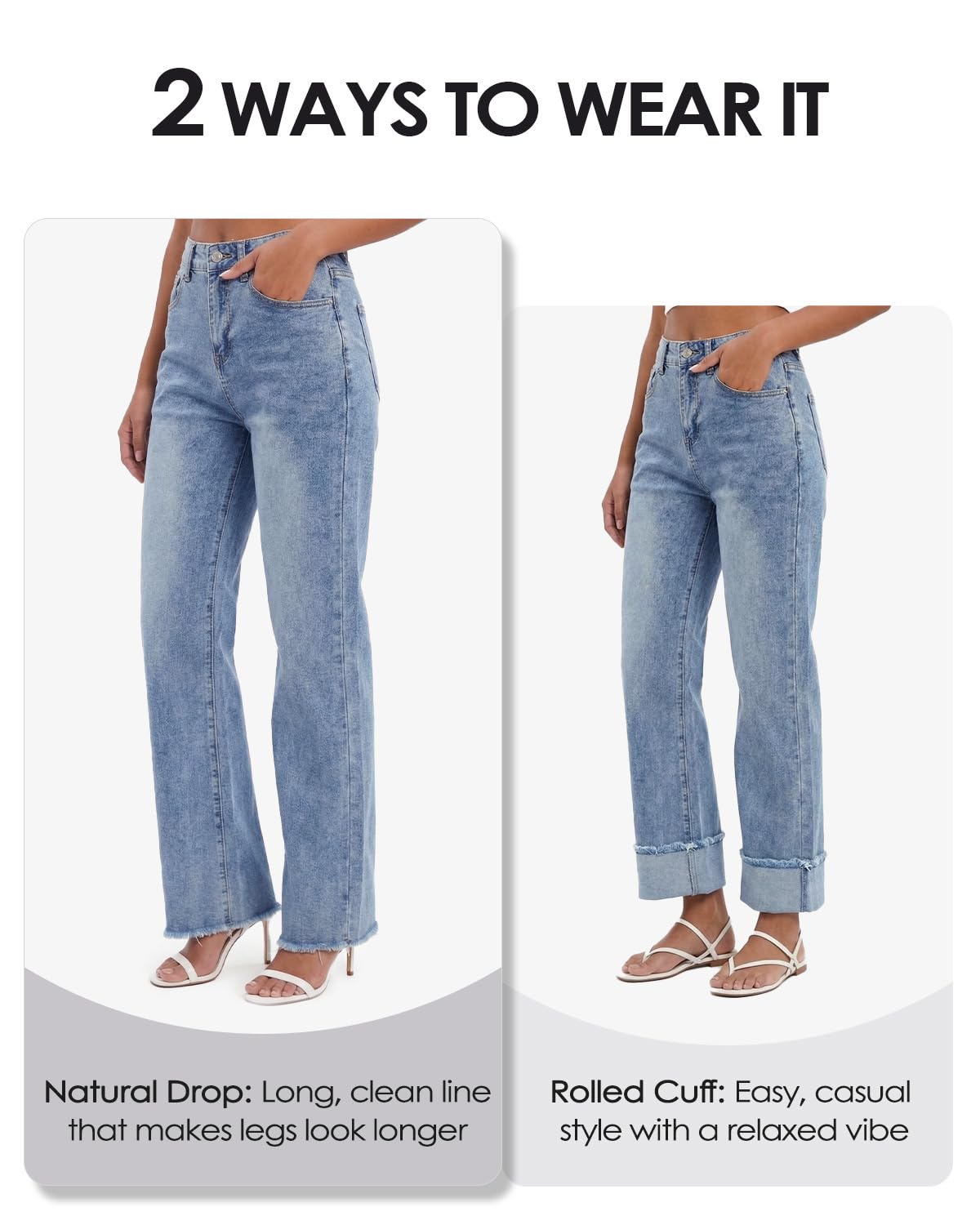 Zylioo Jeans Damen Hose Extra Lang Bein Jeanshose Tall Female Hose Elegant