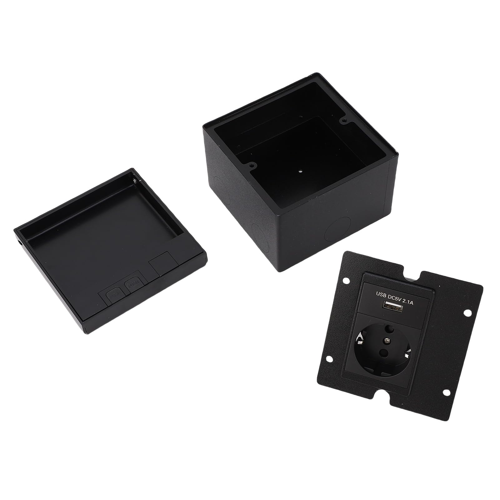 Generic Kit Scatola di Derivazione da Incasso a Pavimento Impermeabile in Acciaio Inossidabile con Presa di Alimentazione USB per Ufficio, Scuola, Centri Commerciali in