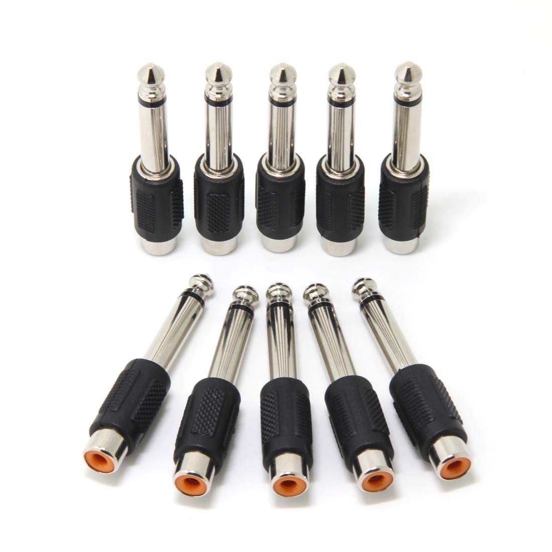 Amazon.co.jp: RCA フォン 変換 プラグ 10個セット 6.35mmモノラルオス