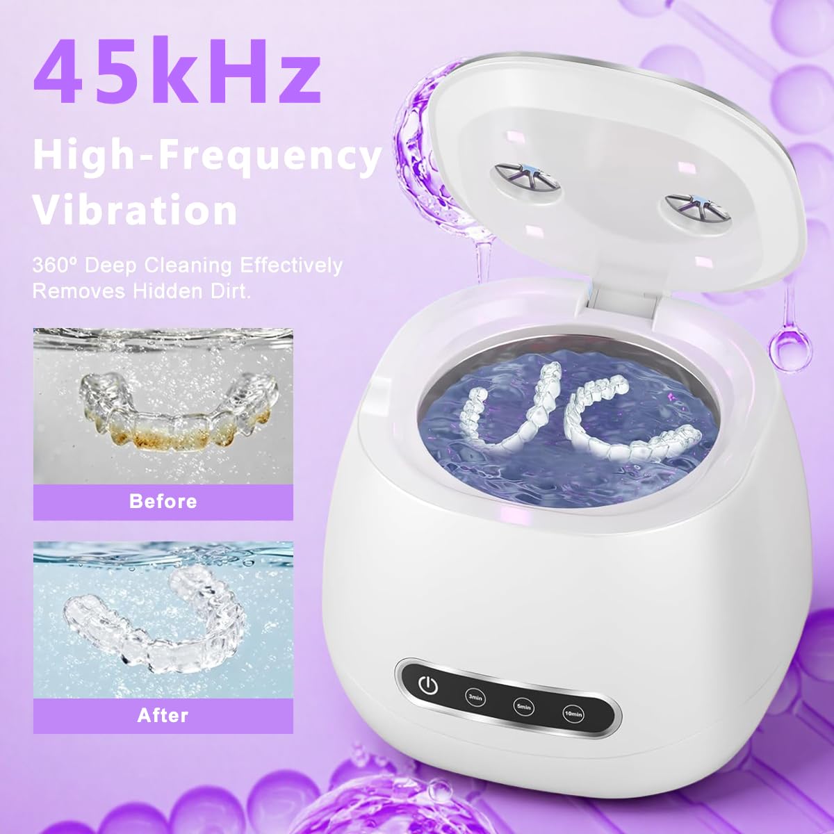 HANNEA Aligner Cleaner Ultrasonic Cleaning Machine 45kHz UVC UVA 3 Modes 1