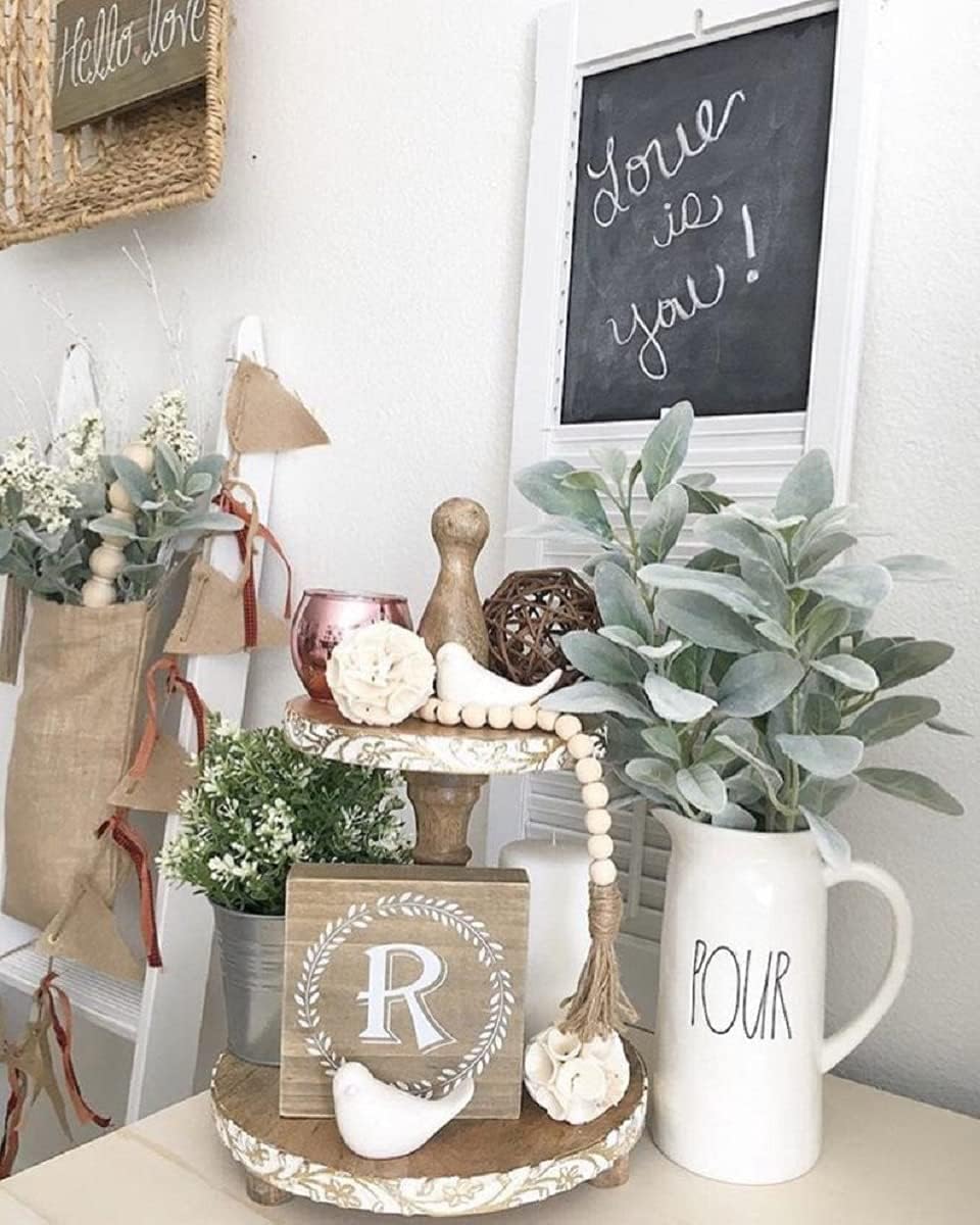 6pcs Artificial Lambs Ear Stems,14" Flocked Sage Leaves Plants for Wedding Party Home Decor (Flocked Green) - Image 2