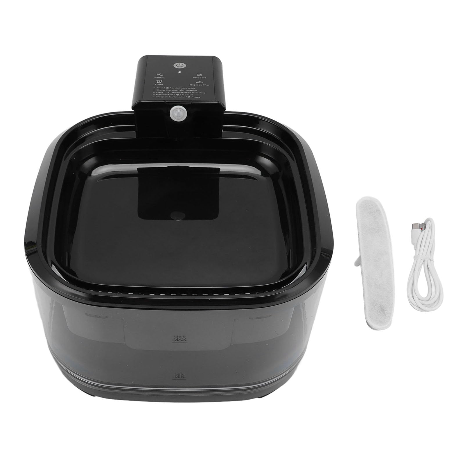 Haofy Fuente de Agua para Gatos de 4,5 L, Dispensador Automático de Agua para Gatos, Fuente de Silenciosa de Gran Capacidad para Mascotas con Triple Filtración para, Perros (Black)
