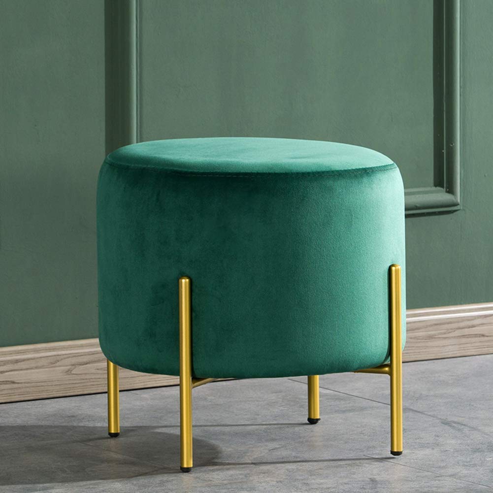 Pouf en Velours Manque de Place : Tabouret Repose-Pieds Rond et Compact