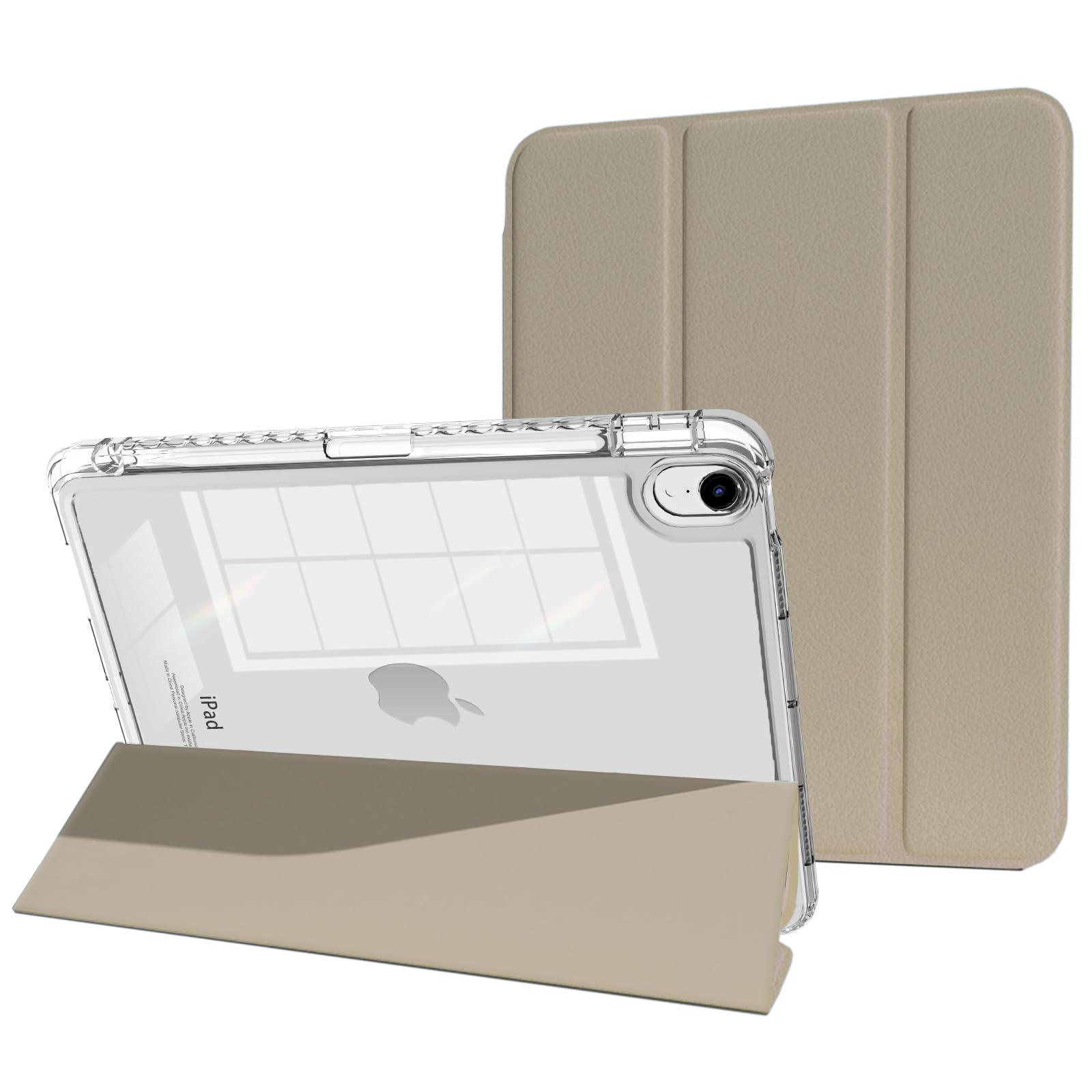 MYGROO for iPad Air 11 inch M4/M3/2(2026/2025/2024),iPad Air 5th Generation case 2022 with Pencil Holder, Air 4th Gen case,Slim Smart Cover with Clear