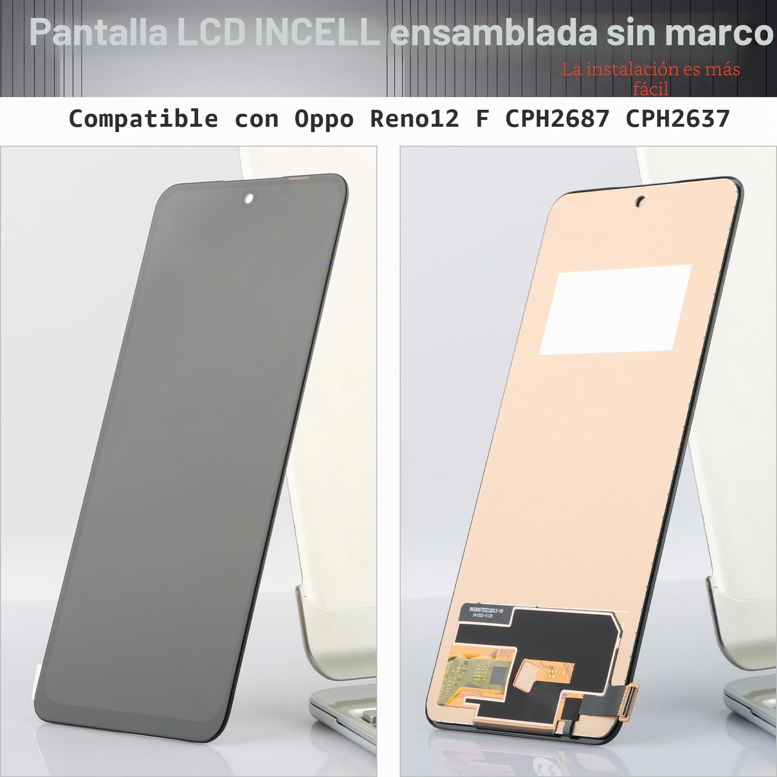 Repuesto de pantalla táctil TFT LCD para Oppo Reno 12F CPH2687 CPH2637