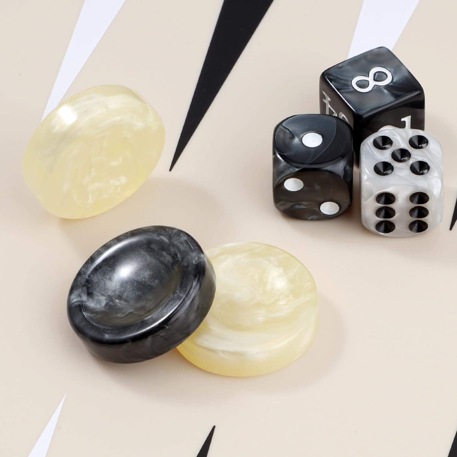 Zestaw do gry w backgammon klasy premium, silikonowe, klasyczne gry na planszy, dla 2 graczy, składany, przenośny zestaw do gry podróżnej z torbą do przechowywania (khaki)