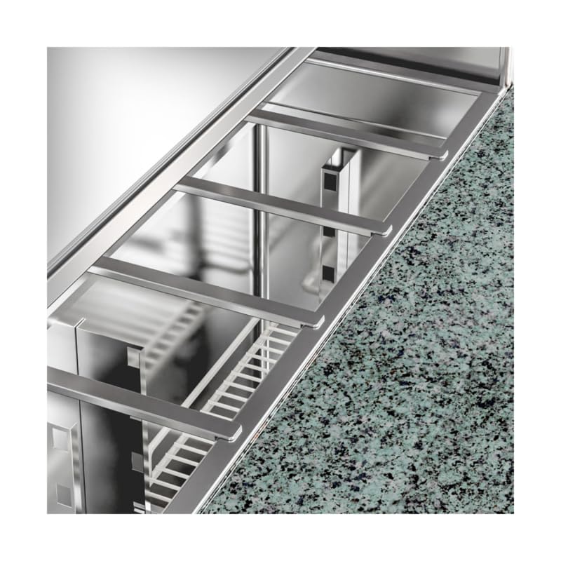 Table à Pizza Réfrigérée 2 Portes avec Saladette - Plan Granit - 240L - +2/+8°C - GN 1/1