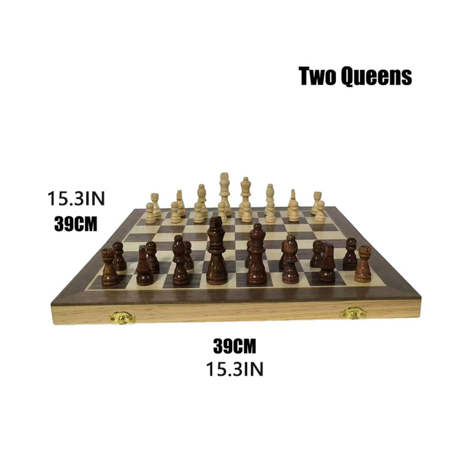 Juego de ajedrez de Madera Plegable con Tablero, Piezas y Compartimento para guardarlas. Ideal para Juegos en Familia.
