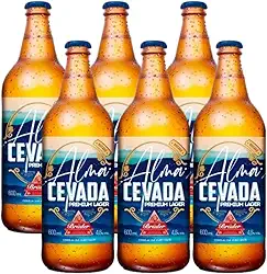 Pack 06un Cerveja Low Carb Alma Cevada Bruder 600ml