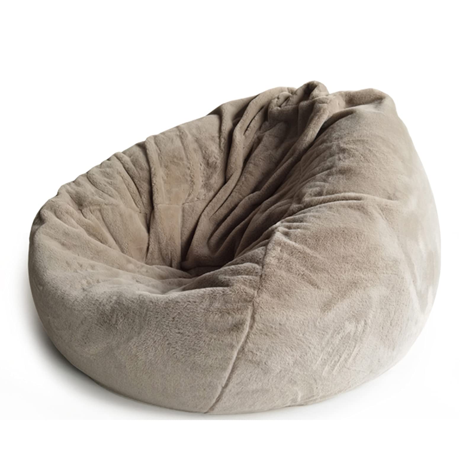 Couverture Pouf Poire Sans Remplissage - Fourrure Lapin Artificielle Housse Fauteuil Sac Haricot Blanc