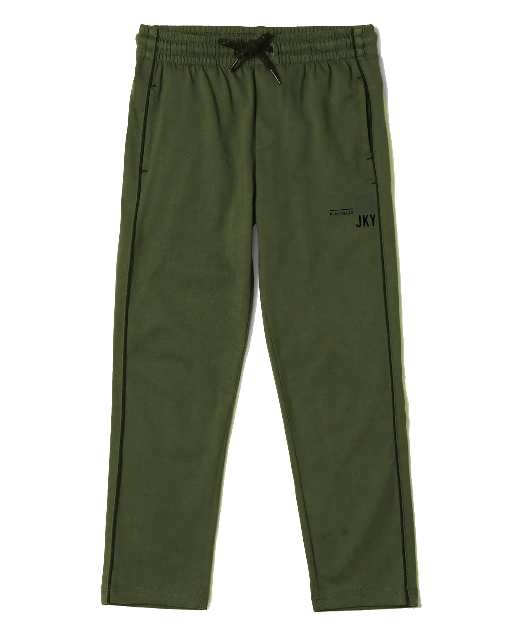 Jockey AB13 Boys Super Combed Cotton Rich Graphic Printed Trackpants with Contrast Side Piping_Thyme_11-12 Yrs-picture-11