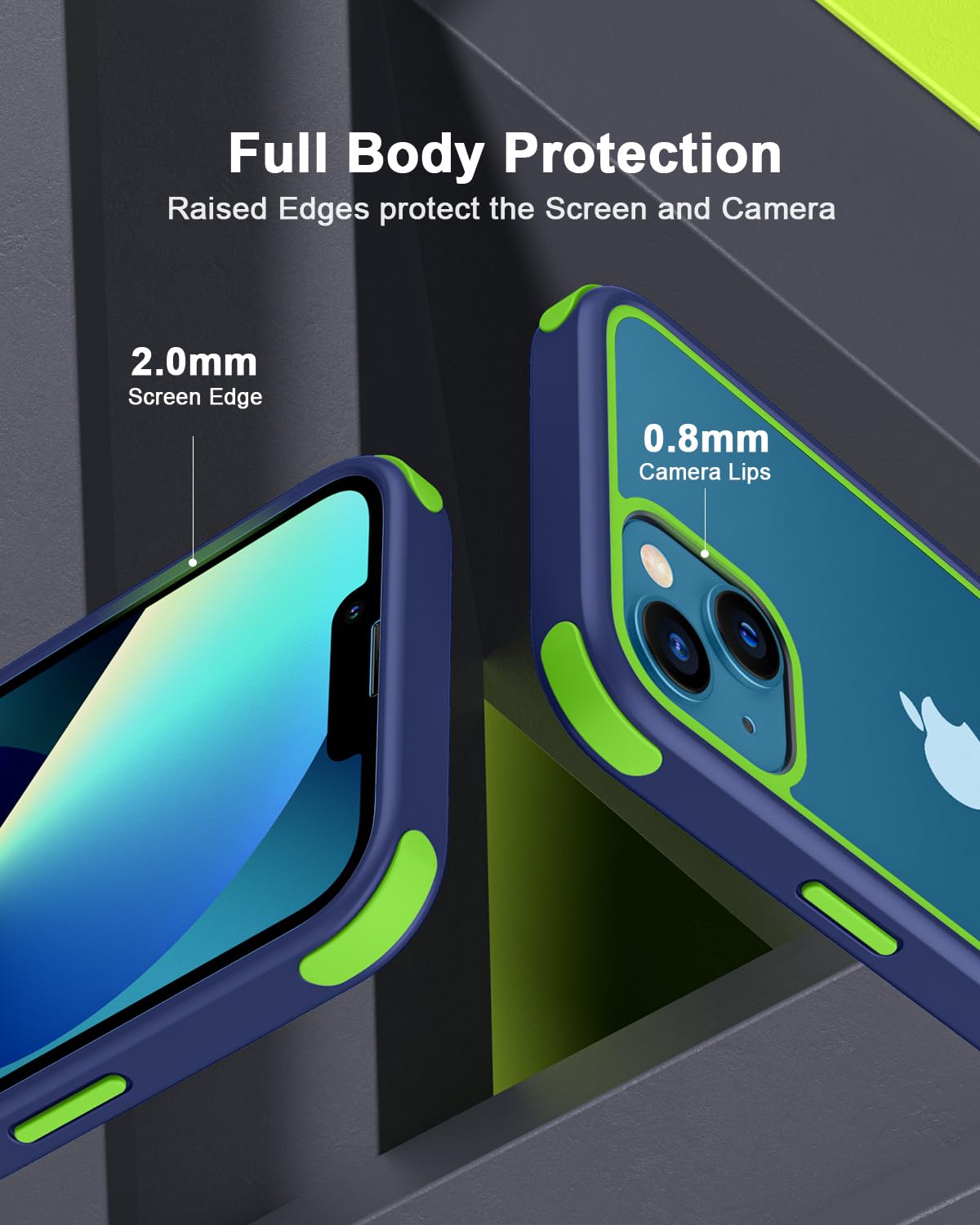 MobNano Cover Per IPhone 12 Mini – Silicone TPU Antiurdo, Sottile, Protezione Fotocamera, Blu/Verde - 2