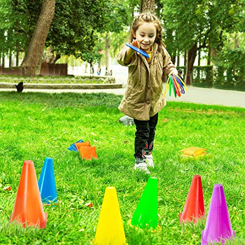 Paochocky 30 Pcs 3 in 1 Anneaux Toss Jeu Set, Cônes de Circulation, Anneaux Toss Bean Bags À Lancer pour Indoor Family, Outdoor Jeux, Journées Sportives, Jardin Party – Image 7