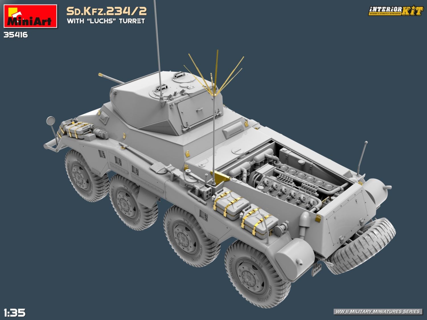 (MIN35416) - Miniart 1:35 - SD.Kfz.234/2 with 'Luchs' Turret (INT Kit)