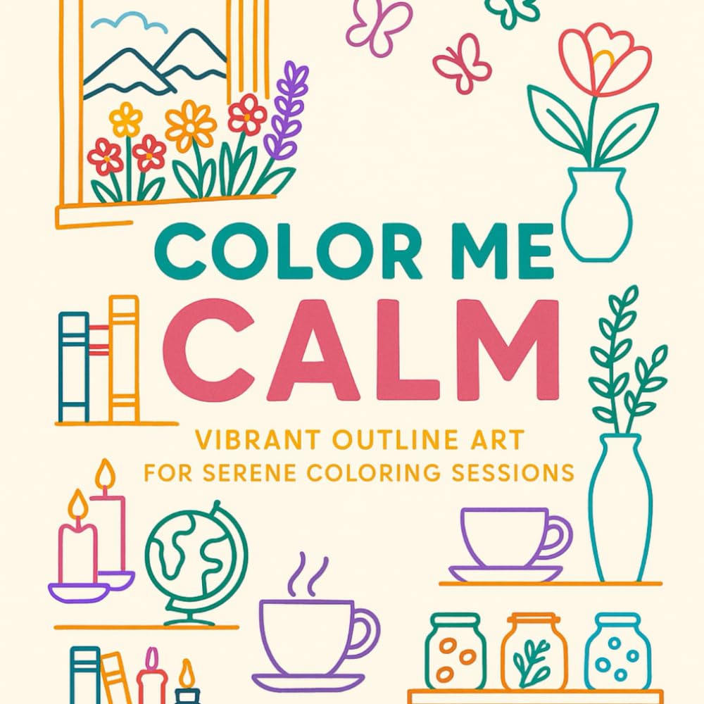 Color Me Calm - Vibrant Outline Art for Serene Coloring Sessions: 98 Cozy, Scenic, and Wholesome Pages with Colored Outlines for Relaxation, Stress ... Coloring — Perfect for Teens and Adults