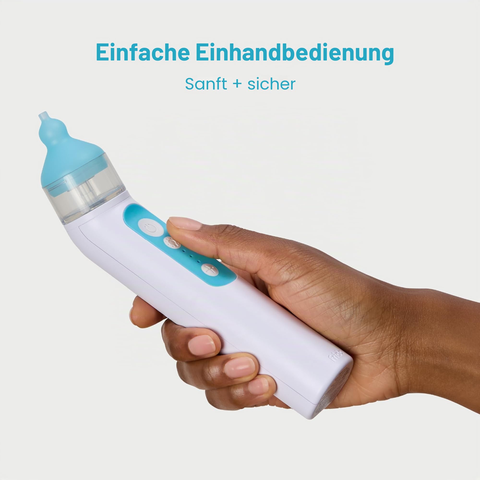 Frida Baby Elektrischer NoseFrida Nasensauger für Baby, Nasensauger für Baby & Kleinkind, Verbesserter Nasensauger zur Verstopfungsentlastung mit 3 Saugstufen, 2 Silikonspitzen, USB