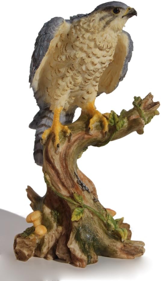 5.25 Inch Peregrine Falcon on Branch Decorative Figurine, Gray and Tan image 3