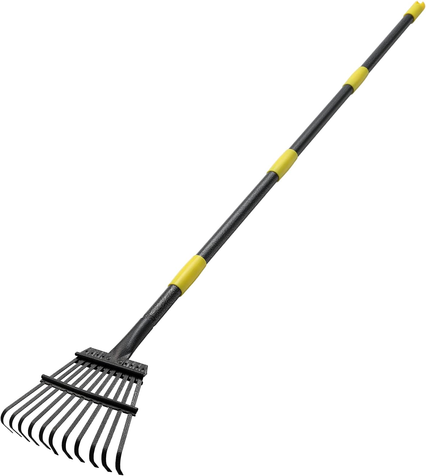 INFLATION Rake for Leaves,Heavy Duty Garden Leaf Rake for Lawns,73 Inch Long 8.5 Inch Wide Adjustable 11 Tines Sturdy Metal Yard Rake with Non-Slip Comfort Handle…