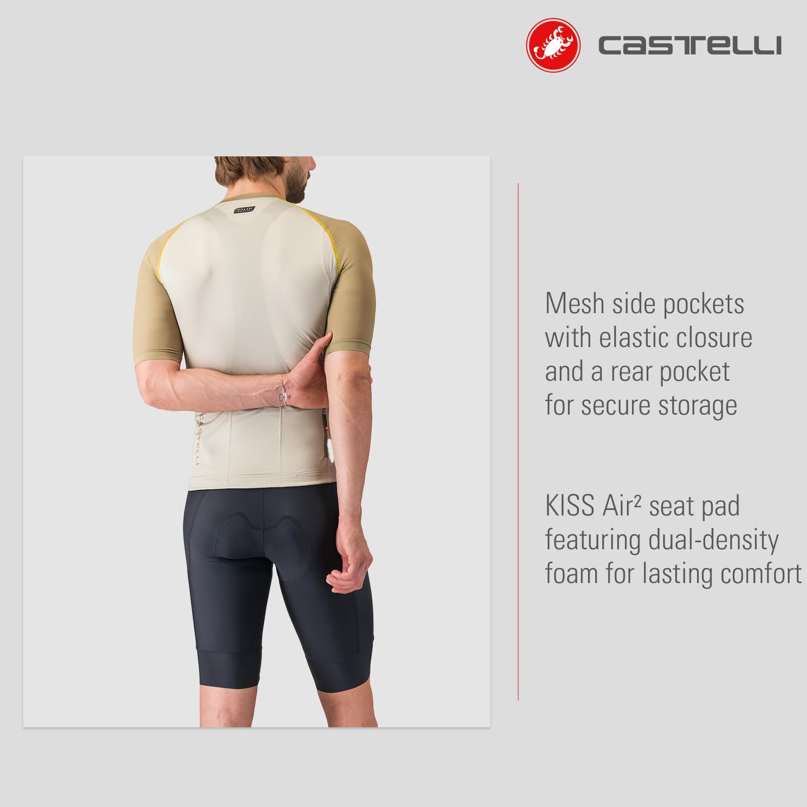 CASTELLI Unlimited 2 Cargo-Trägerhose für Herren, Performance Gravel & Rennrad, bequeme Sitzpolster und Aufbewahrungstaschen