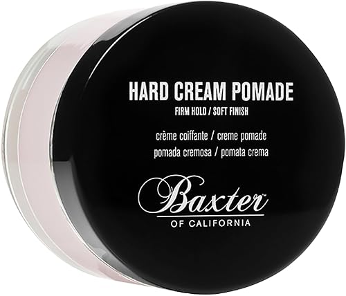Baxter of California Pomada de crema dura para hombre  Acabado natural  Sujeción firme  Pomada para el cabello