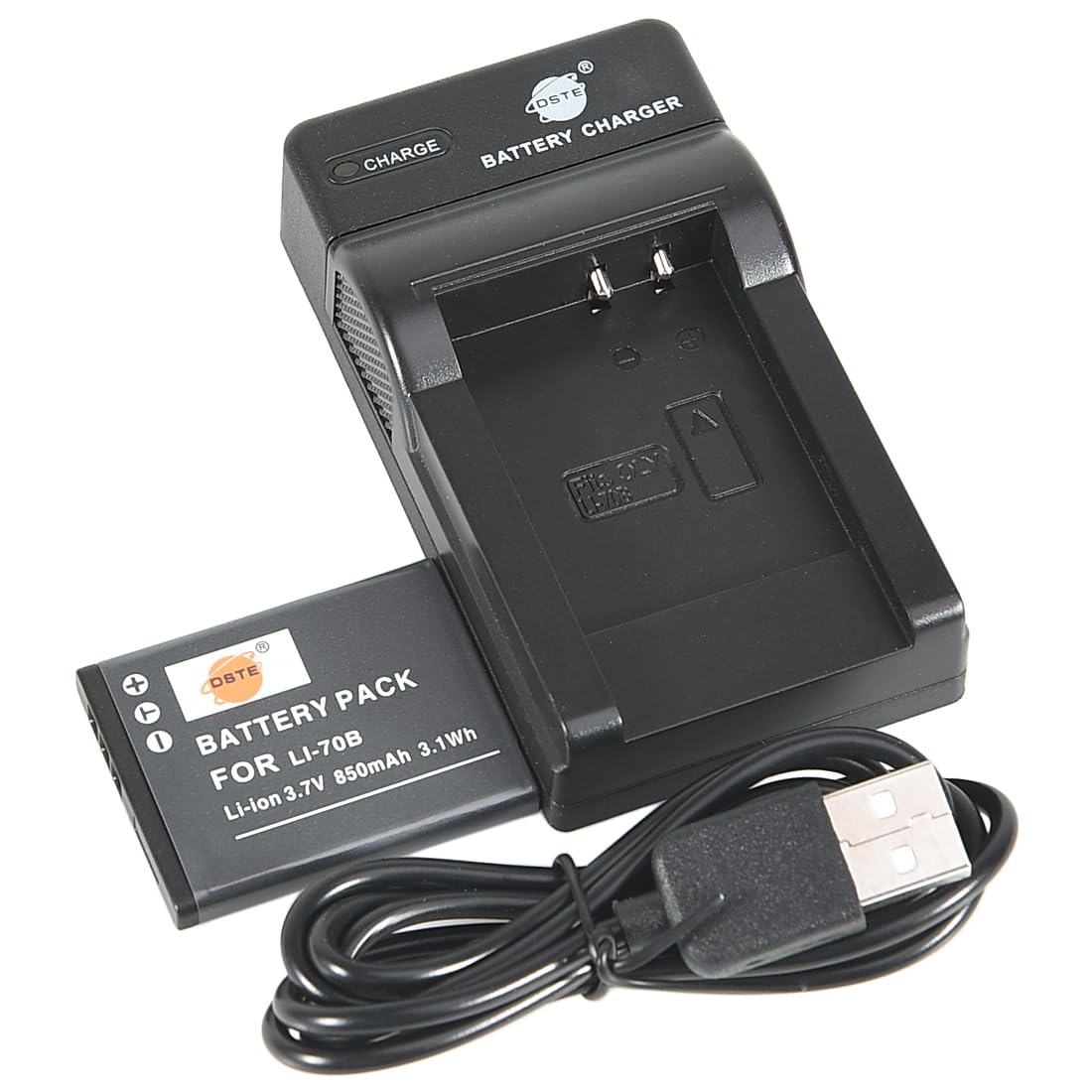 Lot 2 Batteries LI-70B + Chargeur Double DC103E – Compatible Olympus FE VG X D – Chargeur Voiture Inclus