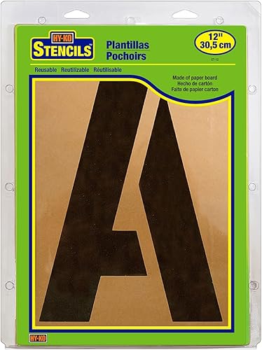 Hy-Ko Products ST-12 plantillas de números y letras, 12 pulgadas, marrón
