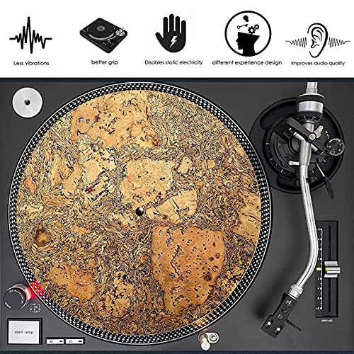 Tazstudio Premium Slipmat- Cork Turntable Mat For Better Sound Support On Vinyl Lp Record Player- Decorative Specially Designed Cork [3Mm Thick] Original Art Design #TOP7