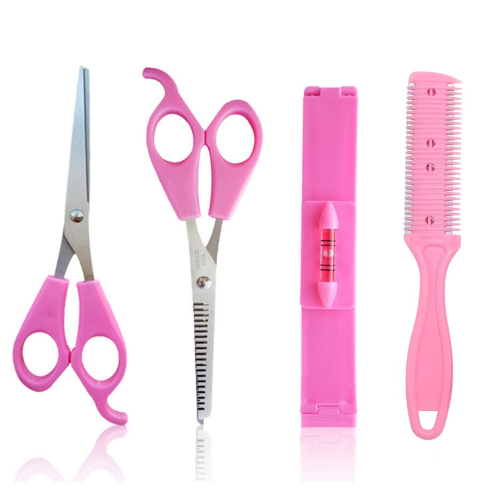 Outils de Coiffure DIY Bricolage Tondeuse, 4 Pièces Kit D'outils de Coupe de Cheveux Bricolage, Accueil Outil de Coupe de Cheveux Ciseaux de Coiffure Professionnels, Coupes De Cheveux Lame Peigne