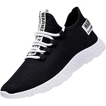 Mens Running Trainers Tennis Sports Training Walking Gym Athletic Fitness Fashion Sneakers Trainers for Men Breathable Lightweight Comfortable Outdoor Road Running Shoes for Jogging Black