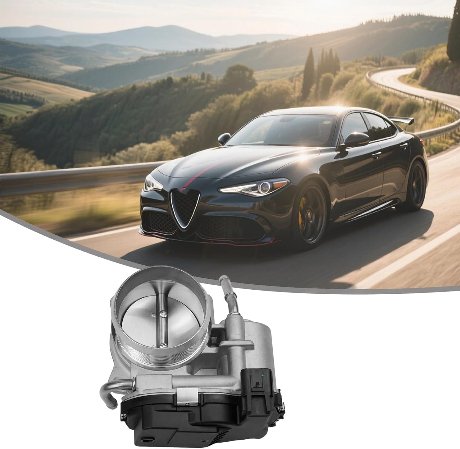 Throttle Body Assembly Compatible with Alfa Romeo Giulia 2.0L 2017-2019 | Complete Electronic Throttle Valve, Replacement for 04893625AB 04893625AC 05281983AA 68364659AA