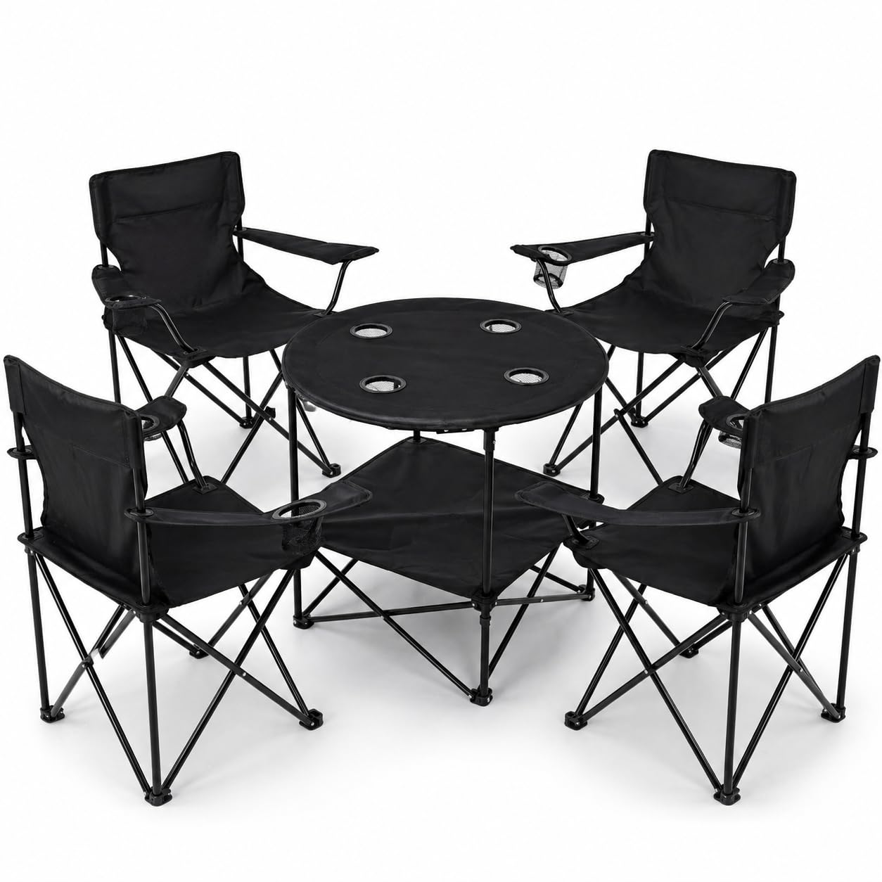 BigDean Camping Set 2X Campingstühle + 1x Campingtisch - Campingstuhl mit Tisch Set klappbar – Camping Tisch Stuhl Set Campingstuhl faltbar Angelstuhl Faltstuhl Anglerstuhl Campingtisch mit Stühlen