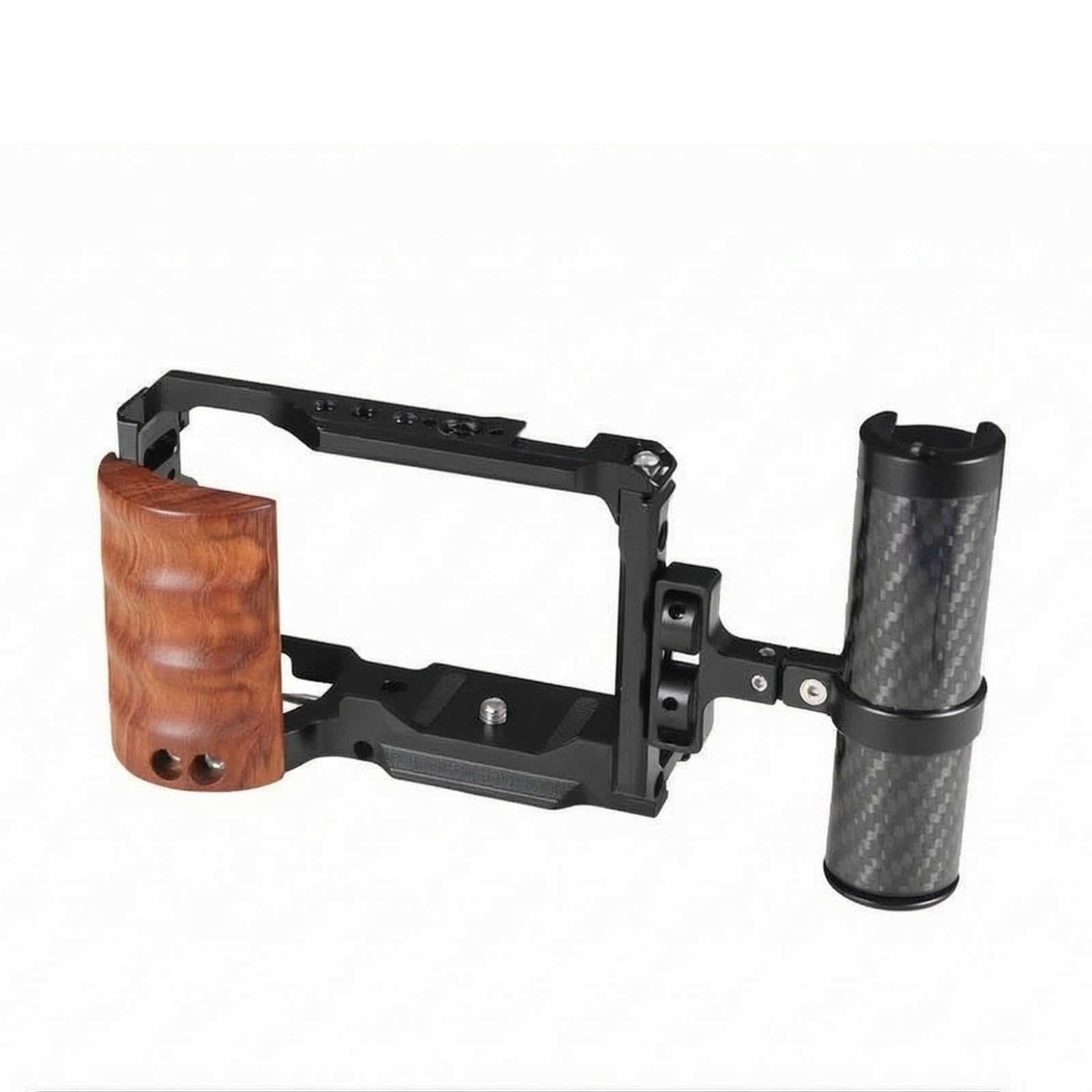 Gabbia Fotocamera con Impugnatura per Registrazione Piastra di Montaggio Inferiore Struttura in Alluminio Leggera, Gabbia Per Fotocamera Con Impugnatura In Fibra Di Carbonio