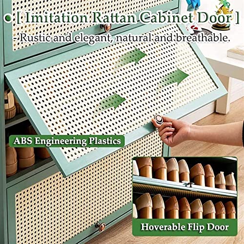 Meuble à chaussures à portes rabattables 2 niveaux pour un rangement discret et efficace - 6